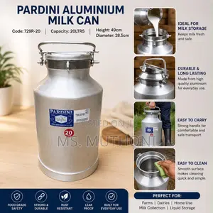 20ltrs Pardini Aluminium Milk Can – Code: 729r-20