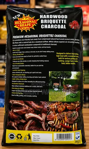 Premium Hardwood Briquette Charcoal 10kg - Long Burning