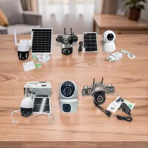 Full HD 4G and Wifi Rotating Dual Triple Lens Solar Cameras Wholesale