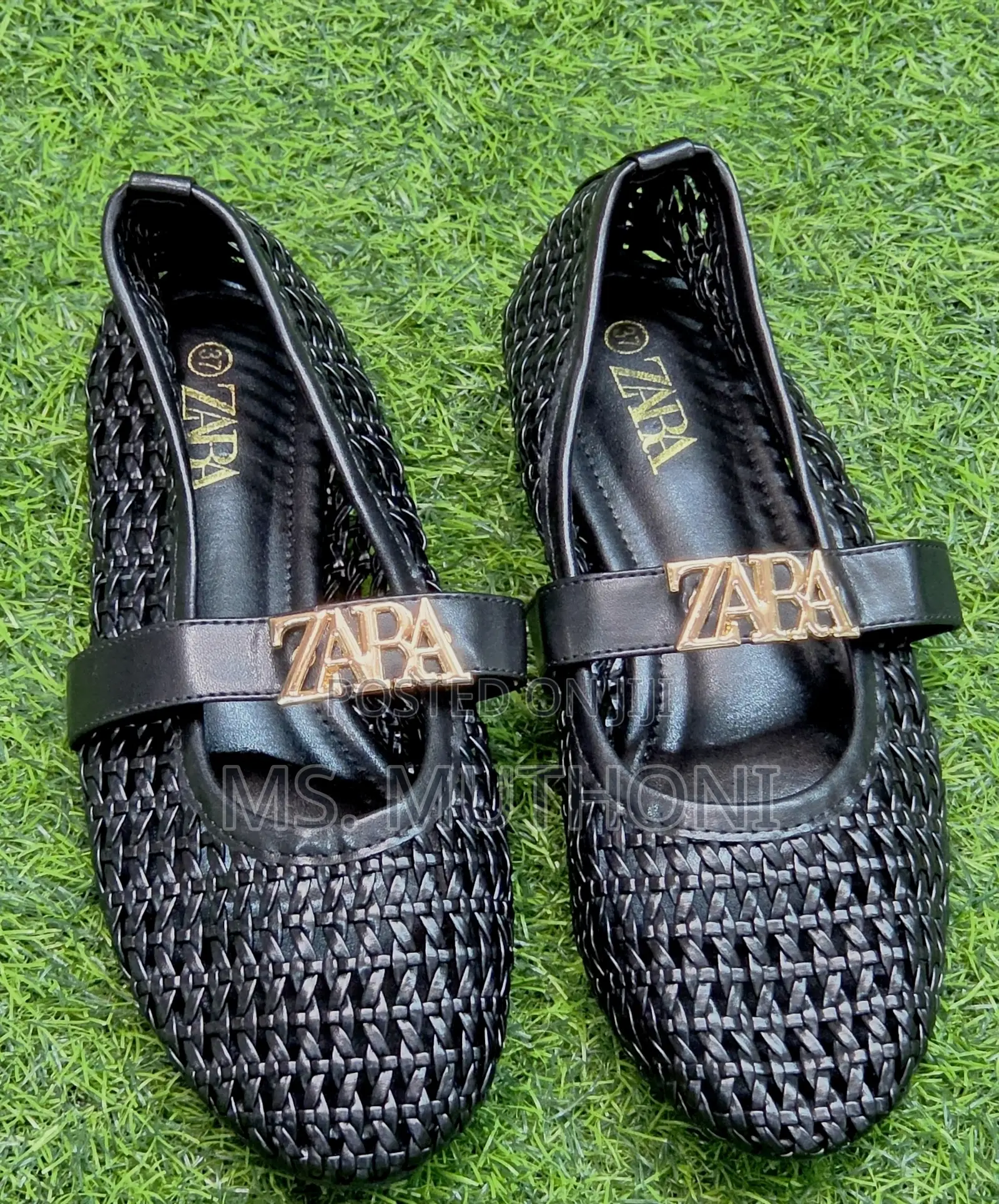 Breathable Trendy Zara Woven Mesh Mary Jane Flats
