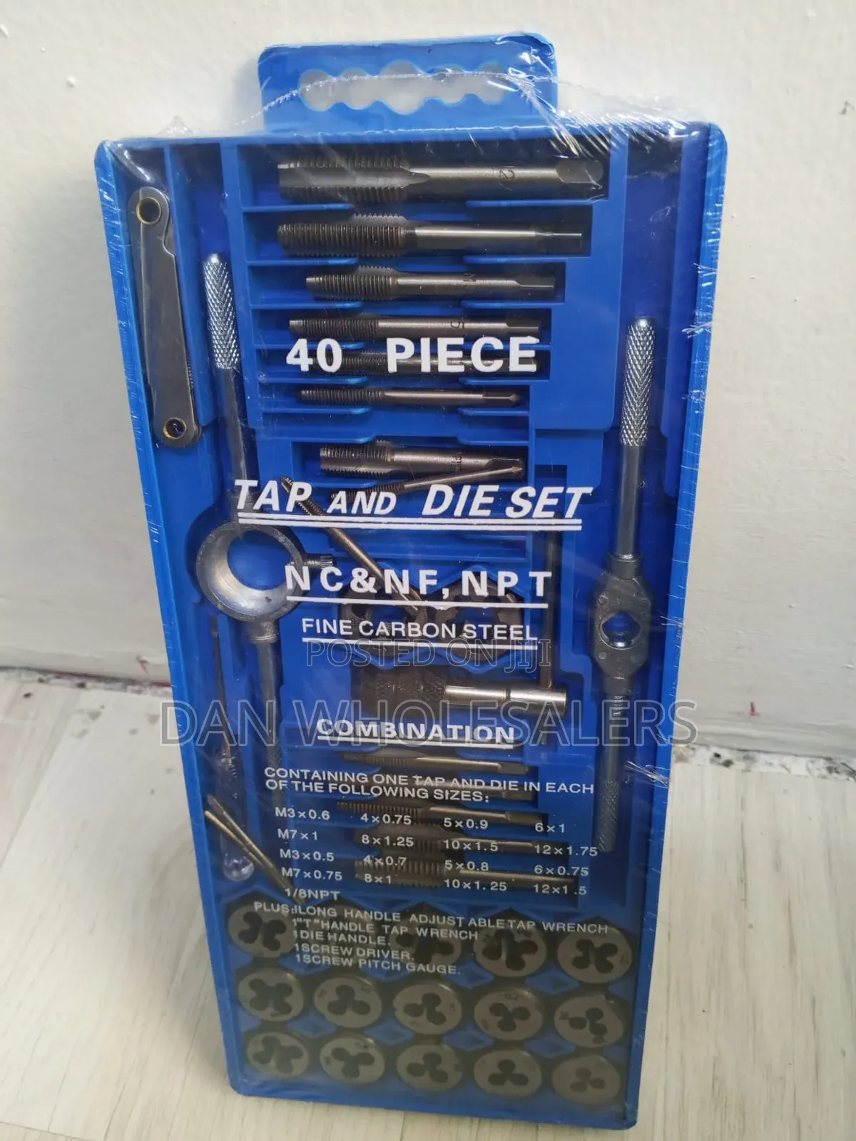 40 Piece Tap Die Set Fine Carbon Steel Thread Repair