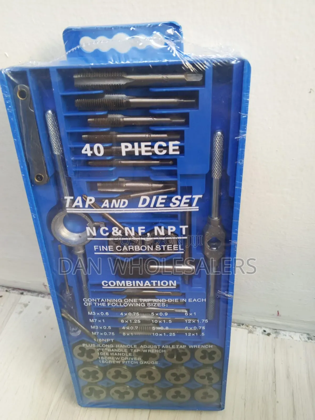40 Piece Carbon Steel Tap Die Set for DIY Workshop