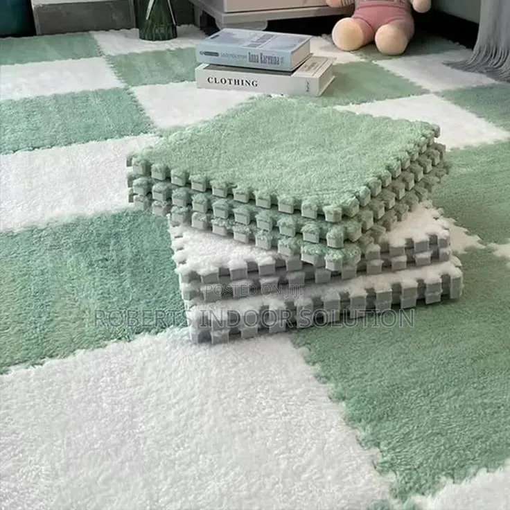 Sage Green Plush Interlocking Mats