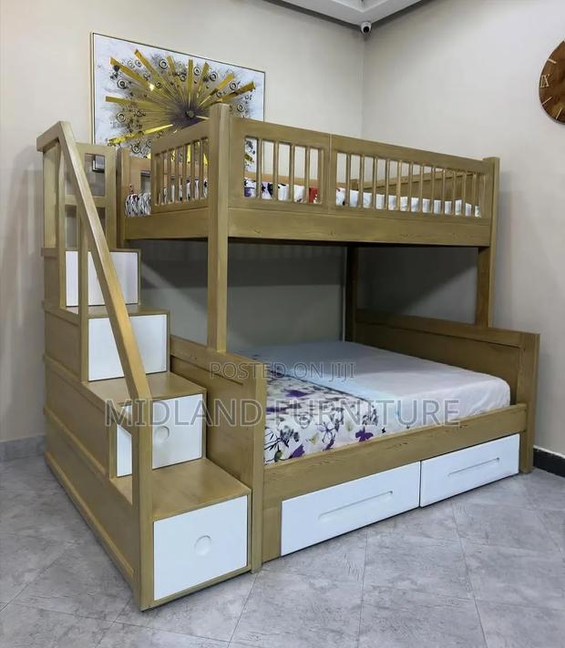 Double Decker Bunk Beds With Storage Cupboard - main view