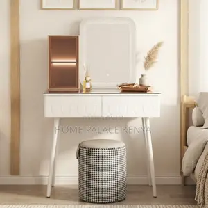 Vanity Table: Serenity White Dresser With Warm Light
