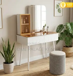 Vanity Table: Serenity White Dresser With Warm Light