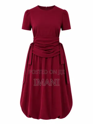 Burgundy Rutched Dress