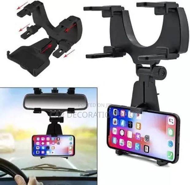 Car Rearview Mirror Mount Mobile Phone Holder With Rotating Joint