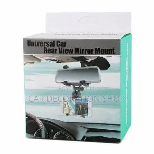 Car Rearview Mirror Mount Mobile Phone Holder With Rotating Joint - thumbnail 2