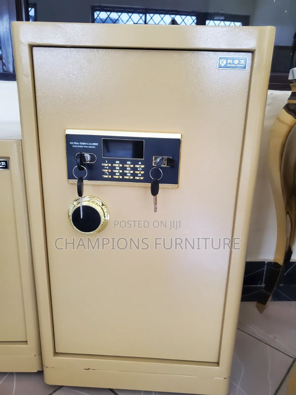 98Kgs Gold Dual-Key Fireproof Safe