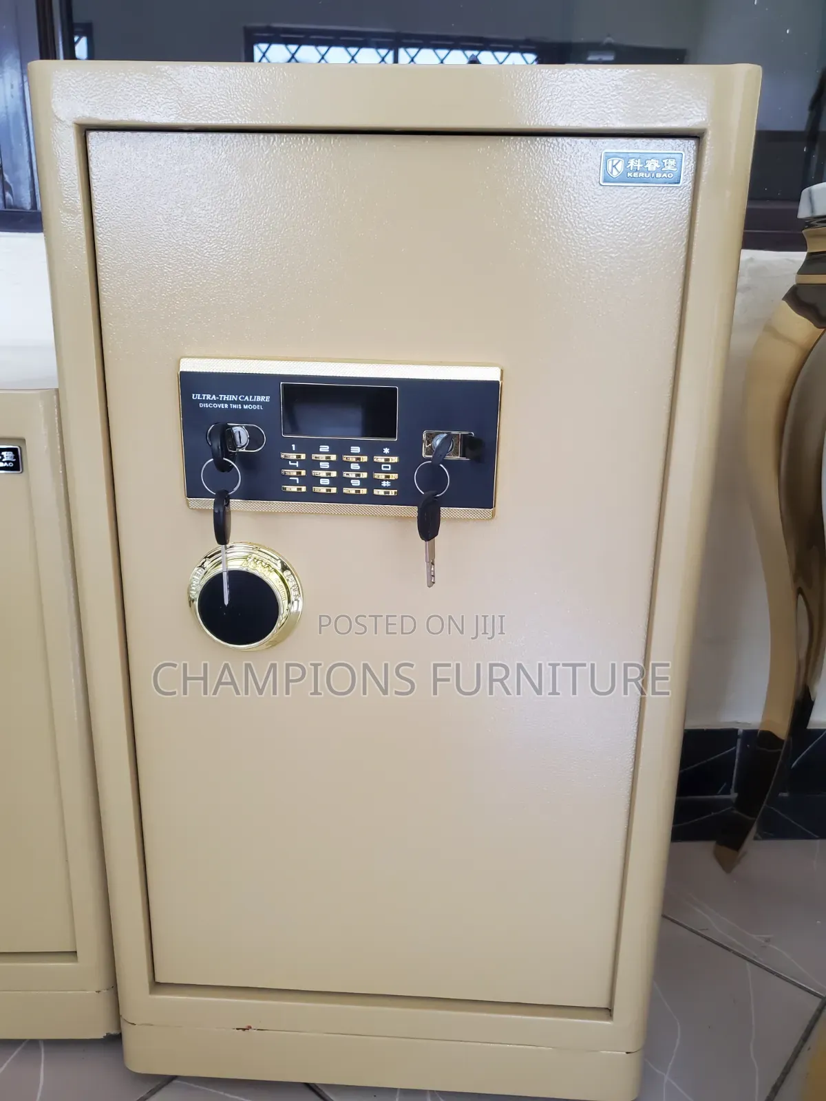 98Kgs Gold Dual-Key Fireproof Safe