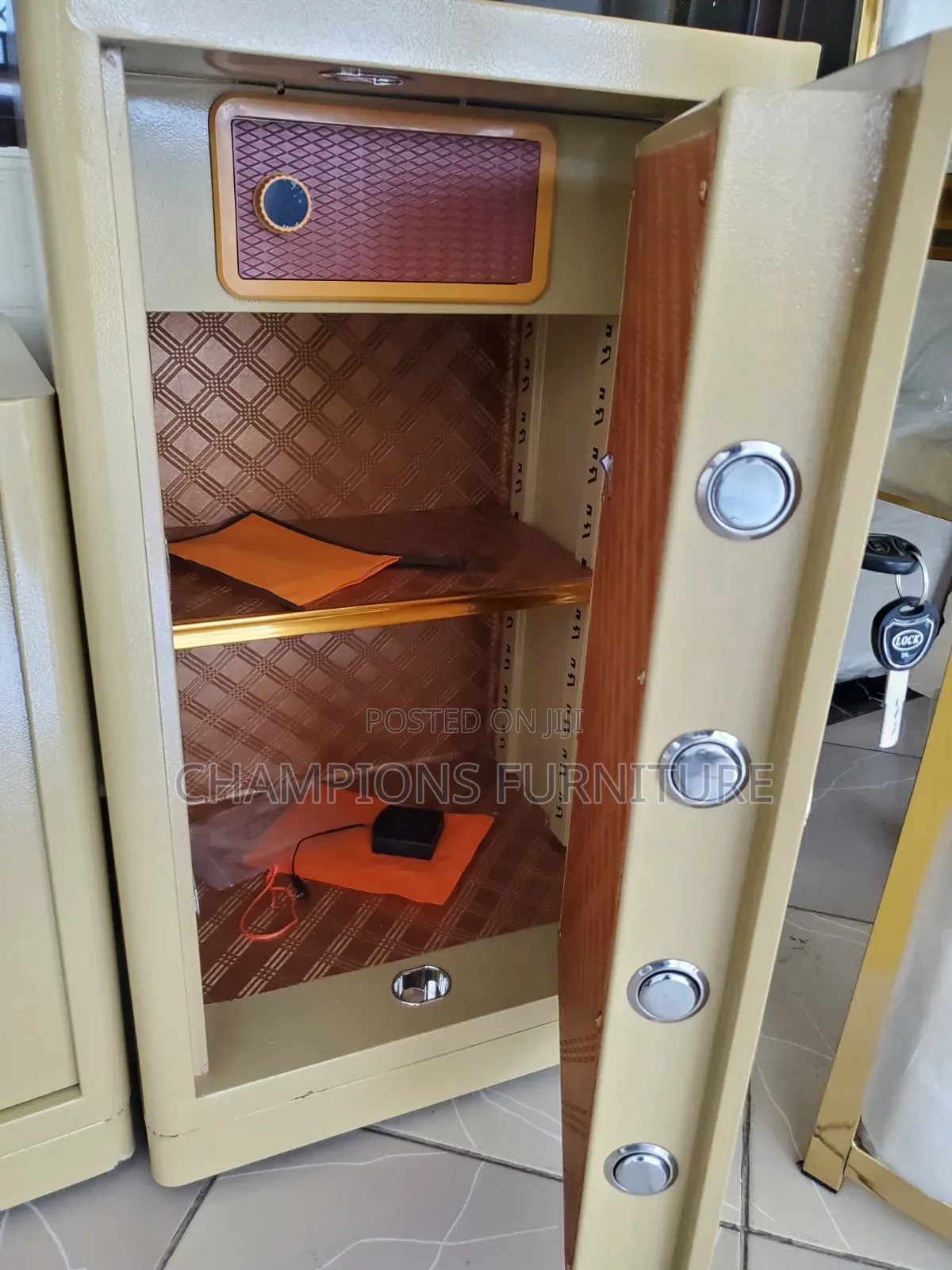 98Kgs Gold Dual-Key Fireproof Safe