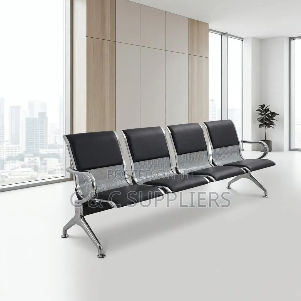 4-Seater Padded Airport Waiting Bench.