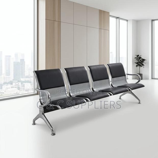 4-Seater Padded Airport Waiting Bench.