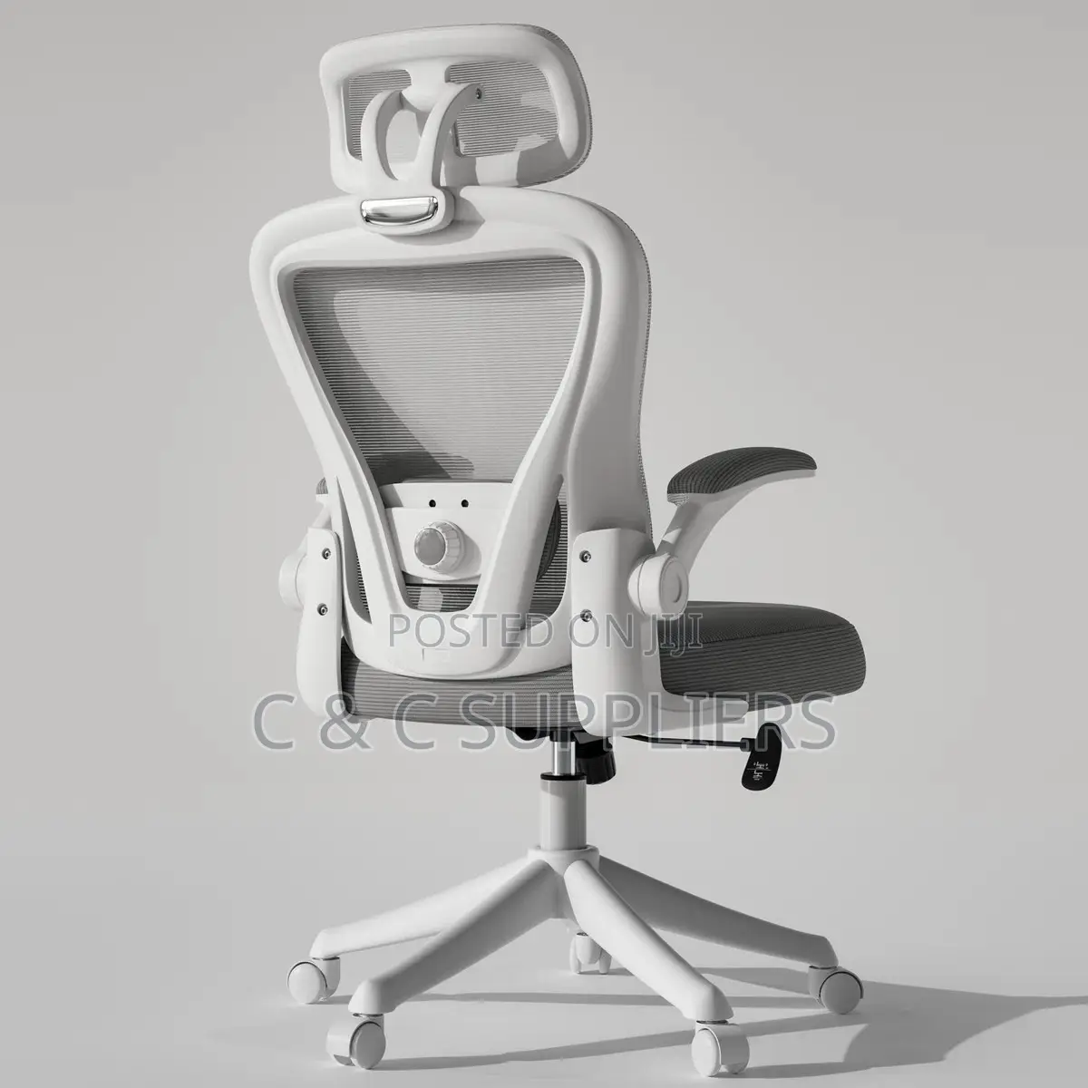 White Ergonomic Mesh Home Chair.