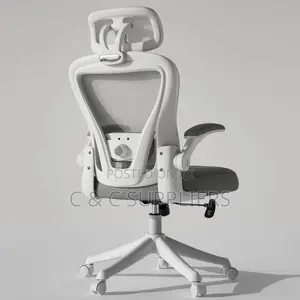 White Ergonomic Mesh Home Chair.