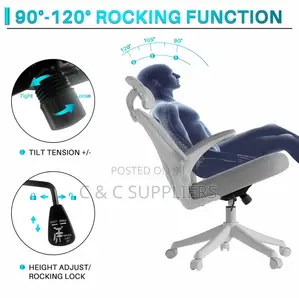 White Ergonomic Mesh Home Chair.