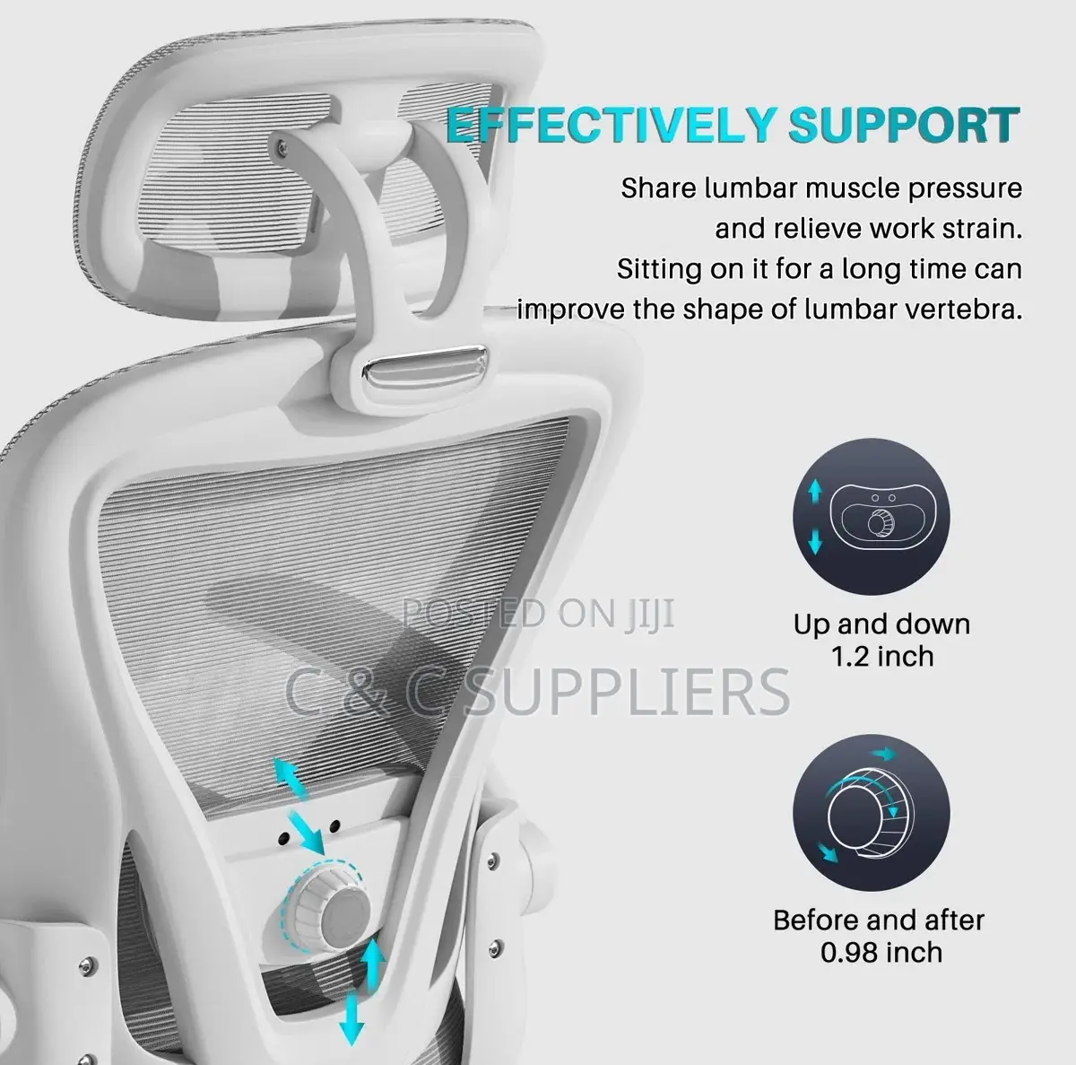 White Ergonomic Mesh Home Chair.