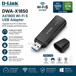 D-Link DWA-X1850 AX1800 Wi-Fi 6 USB Adapter