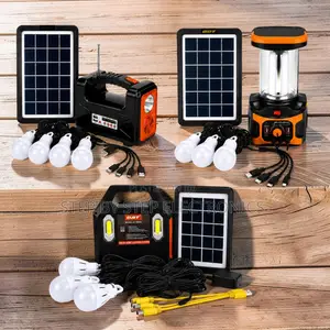 Rechargeable Portable Home Solar Lighting System Kits With Led Bulbs