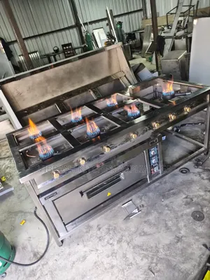 6‐Burner Combined Cooker | Griddle + Single Deck Oven