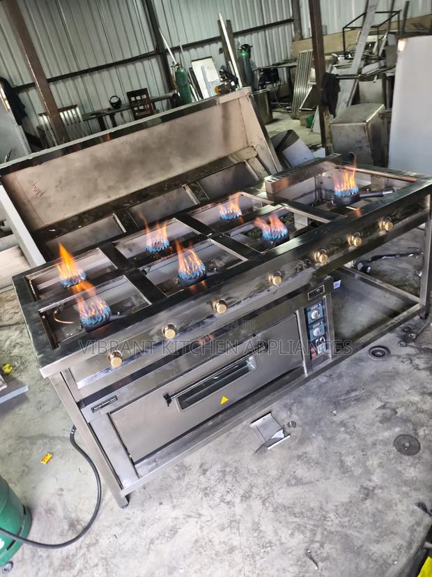 6‐Burner Combined Cooker | Griddle + Single Deck Oven - main view