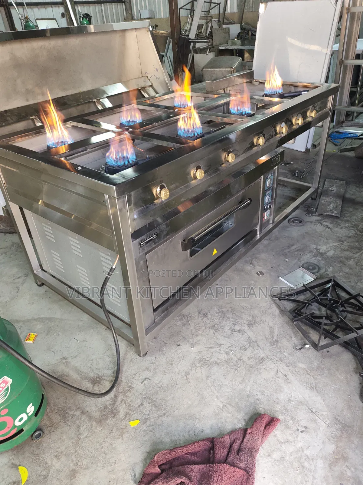 6‐Burner Combined Cooker | Griddle + Single Deck Oven
