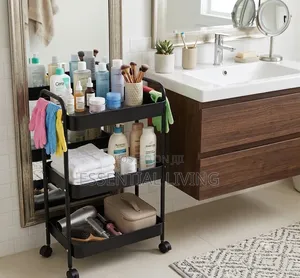 Trolley Shelf 3 Tier Trolley Mesh Shelves With Wheels