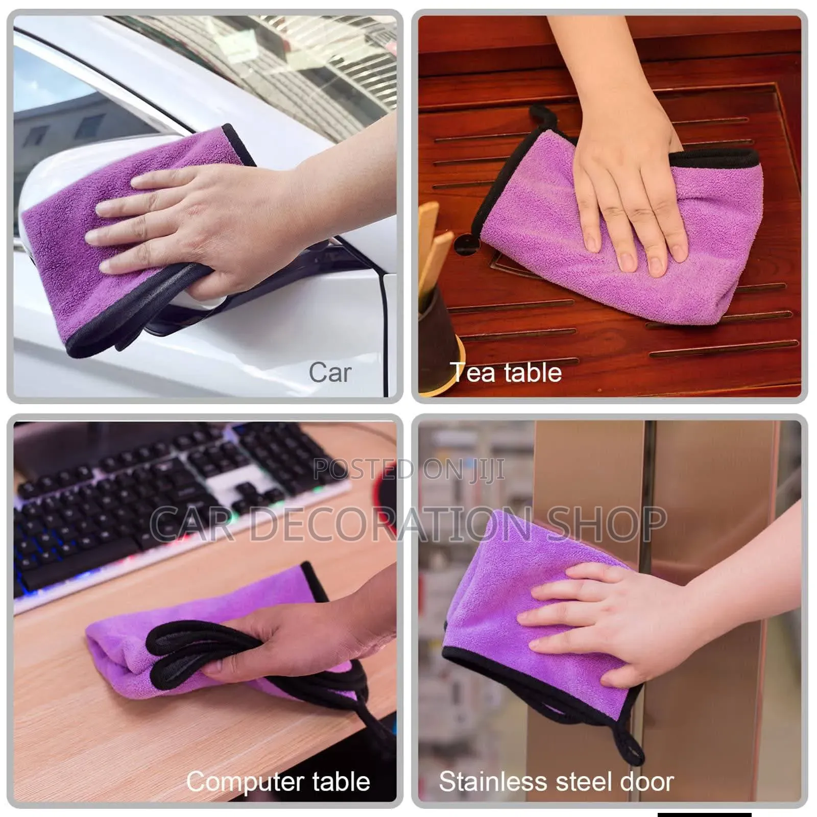 3pcs Polyester Microfiber Scratch Proof Cleaning Towels