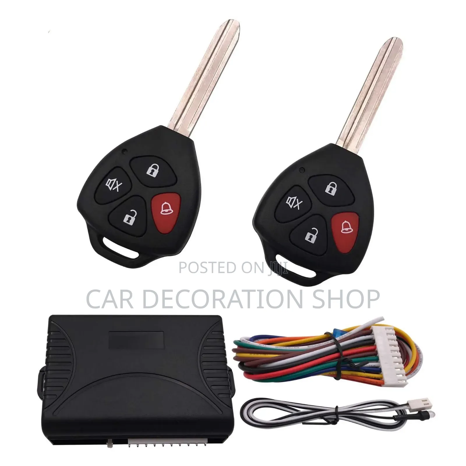 Car Alarm System With Engine Cut Out and Integrated Key Blades