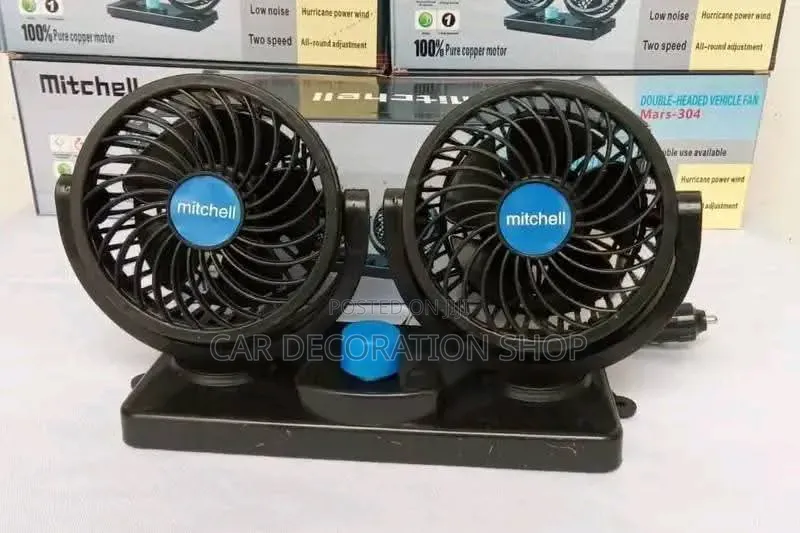 2-Speed 360° Dual Head Dashboard Cooling Fan