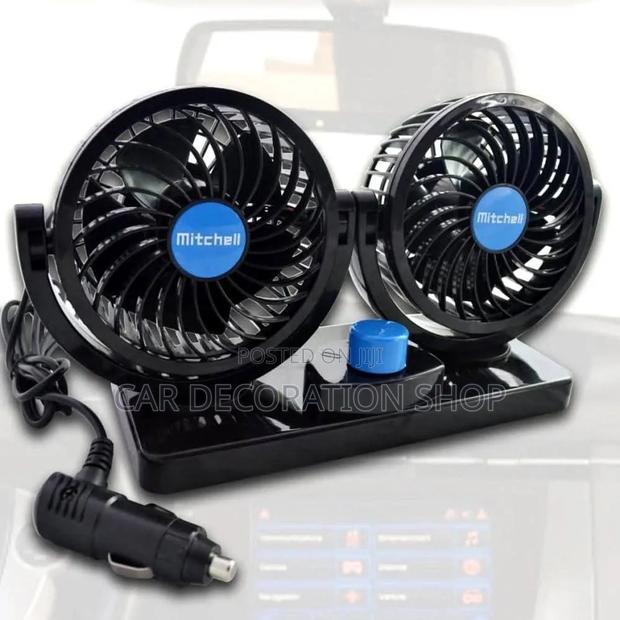 2-Speed 360° Dual Head Dashboard Cooling Fan