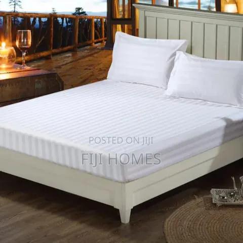 Stripped Cotton Bedsheets Set With Pillow Cases - thumbnail 2