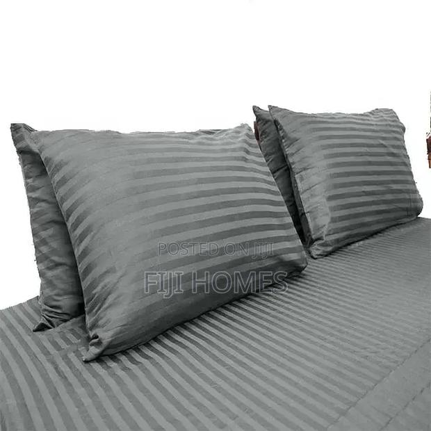Stripped Cotton Bedsheets Set With Pillow Cases - thumbnail 3