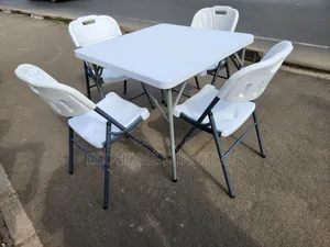 4-Seater Folding Plastic Table Chairs Set