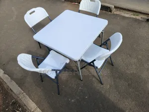 4-Seater Folding Plastic Table Chairs Set