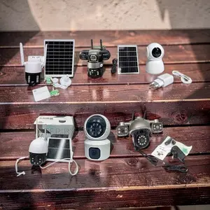 360-Degree Rotation 4G Wifi Rotating Dual Triple Lens Solar Cameras