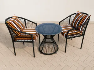 -Seater Outdoor Patio Chair Set With Glass Coffee Table