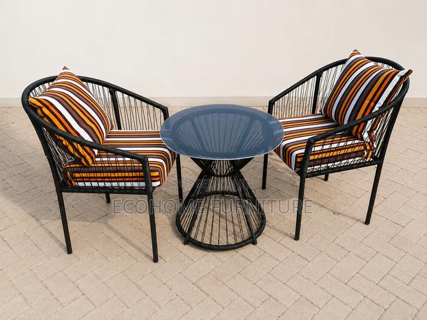 -Seater Outdoor Patio Chair Set With Glass Coffee Table