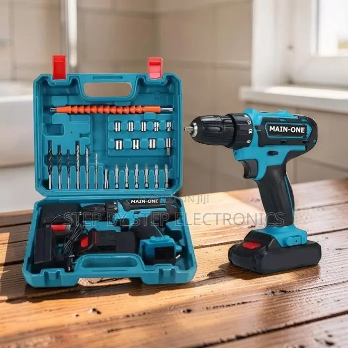 Modern Compact Main-One Cordless Drill With Free Drill Bits