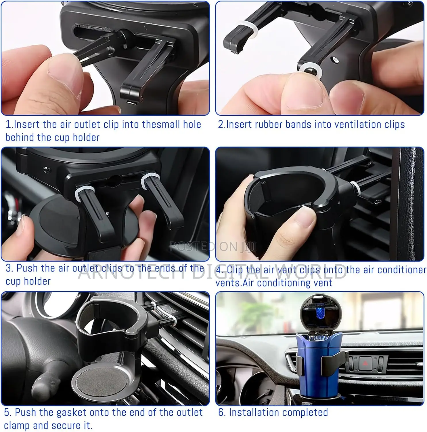 Adjustable CarVent Drink/Cup Holder, Water Bottle Holder, Drink Stand