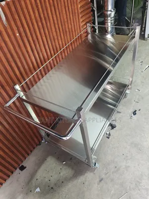 2‐Tier Stainless Steel Service Trolley – Heavy‐Duty Cart