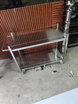 2‐Tier Stainless Steel Service Trolley – Heavy‐Duty Cart