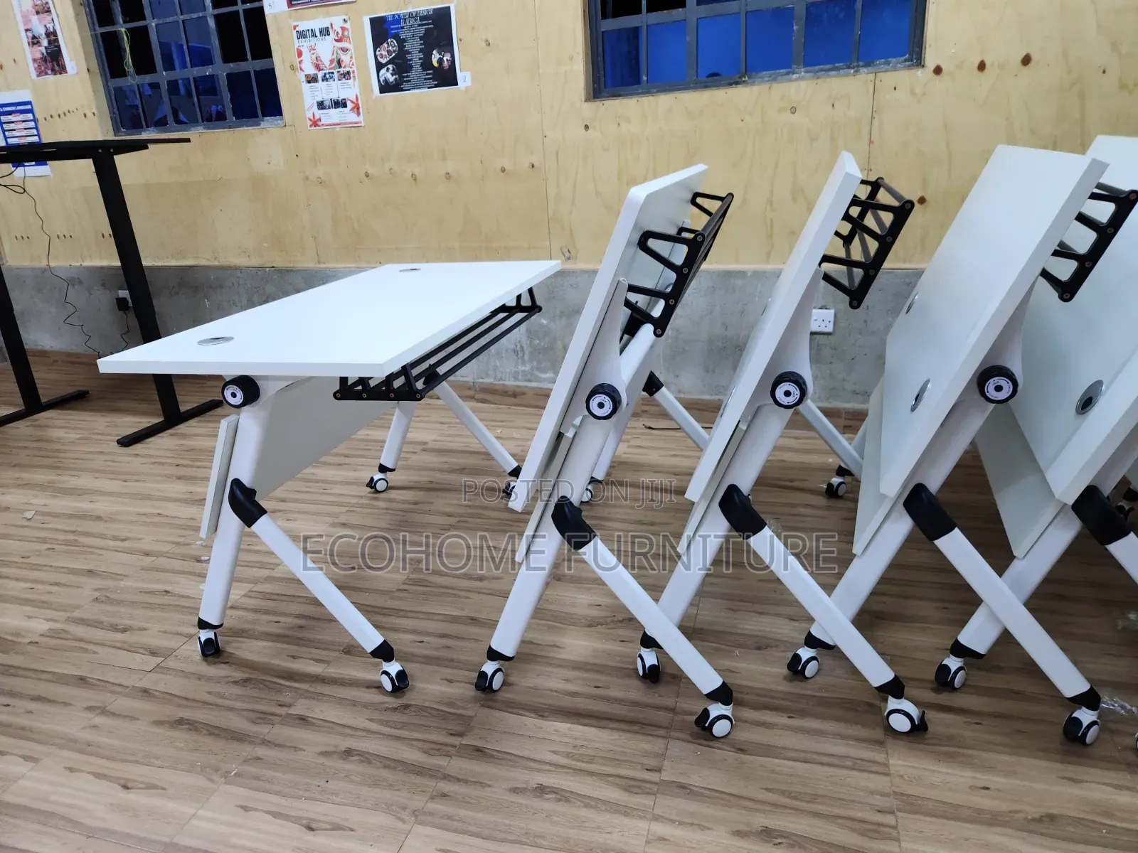 Mobile Folding Training Table With Castor Wheels