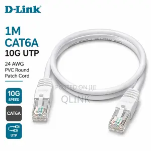 D-Link 1M Cat6A 10G UTP 24 AWG PVC Round Patch Cord White