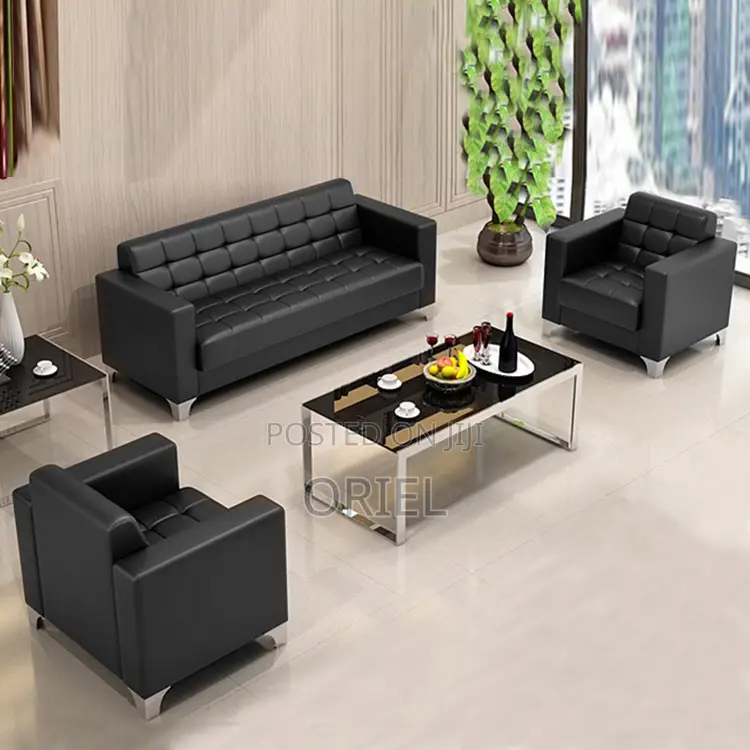 Office Sofa : 5-Seater Leather Executive Sofa