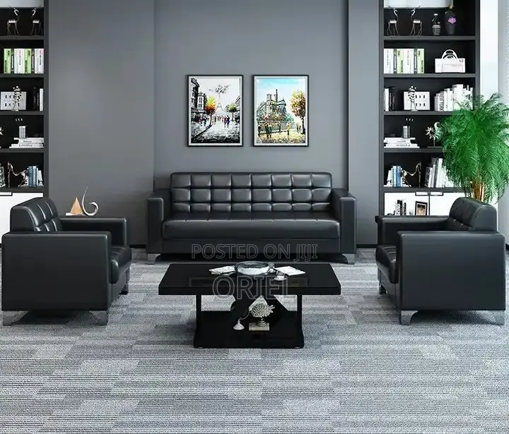Office Sofa : 5-Seater Leather Executive Sofa