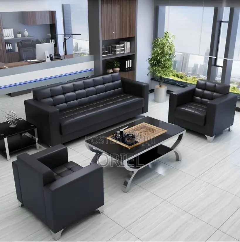 Office Sofa : 5-Seater Leather Executive Sofa