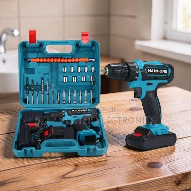 High Torque Output Main-One Cordless Drill With Free Drill Bits - main view