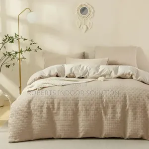 Waffle Weaving Poplin Luxury Soft Cotton Duvet Cover Set